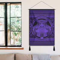 Hawaiian Map Madame Pele Kanaka Plumeria Polynesian Hanging Poster Purple AH - Polynesian Pride