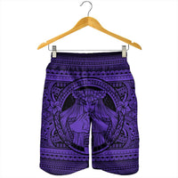 Hawaiian Map Madame Pele Kanaka Plumeria Polynesian Men's Shorts Purple AH - Polynesian Pride