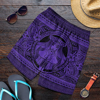 Hawaiian Map Madame Pele Kanaka Plumeria Polynesian Men's Shorts Purple AH Art - Polynesian Pride