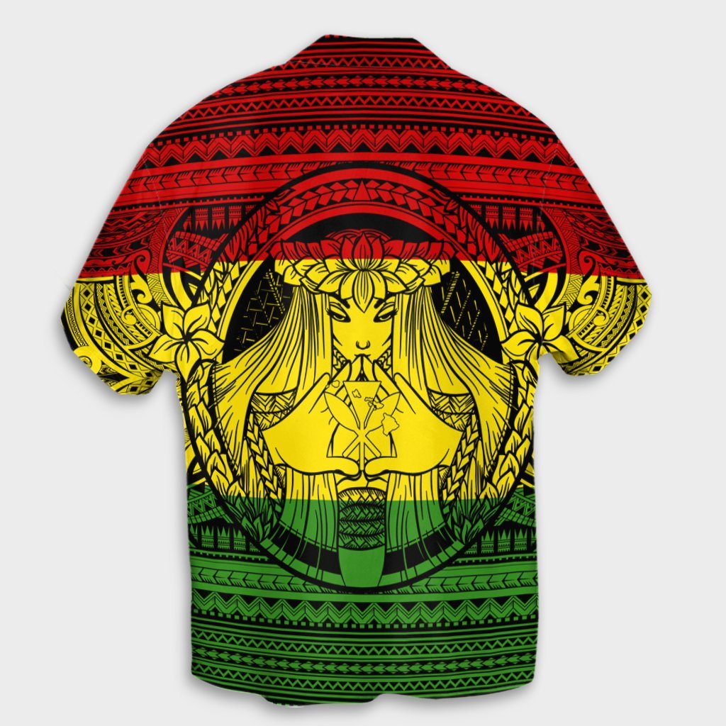 Hawaiian Map Madame Pele Kanaka Plumeria Polynesian Hawaiian Shirt Reggae AH - Polynesian Pride