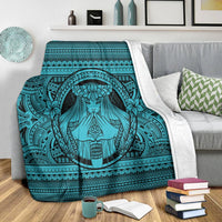 Hawaiian Map Madame Pele Mauna Kea Plumeria Polynesian Premium Blankets Blue AH - Polynesian Pride
