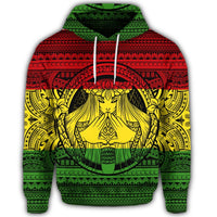 Hawaiian Map Madame Pele Mauna Kea Plumeria Polynesian Hoodie Reggae - Polynesian Pride