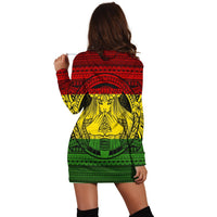 Hawaiian Map Madame Pele Mauna Kea Plumeria Polynesian Hoodie Dress Reggae AH - Polynesian Pride