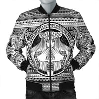 Hawaiian Map Madame Pele Mauna Kea Plumeria Polynesian Bomber Jacket White AH Black Unisex - Polynesian Pride