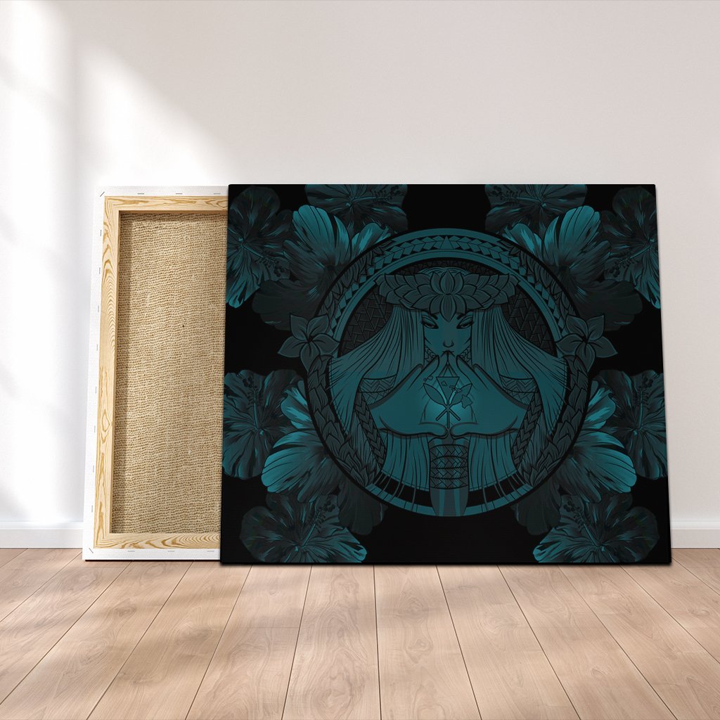 Hawaiian Map Madame Pele Polynesian Canvas Blue AH Canvas Poly-cotton - Polynesian Pride