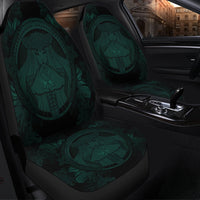 Hawaiian Map Madame Pele Polynesian Car Seat Covers Dark Green AH - Polynesian Pride