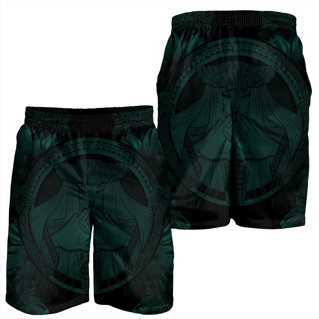 Hawaiian Map Madame Pele Polynesian Men's Shorts Dark Green AH - Polynesian Pride
