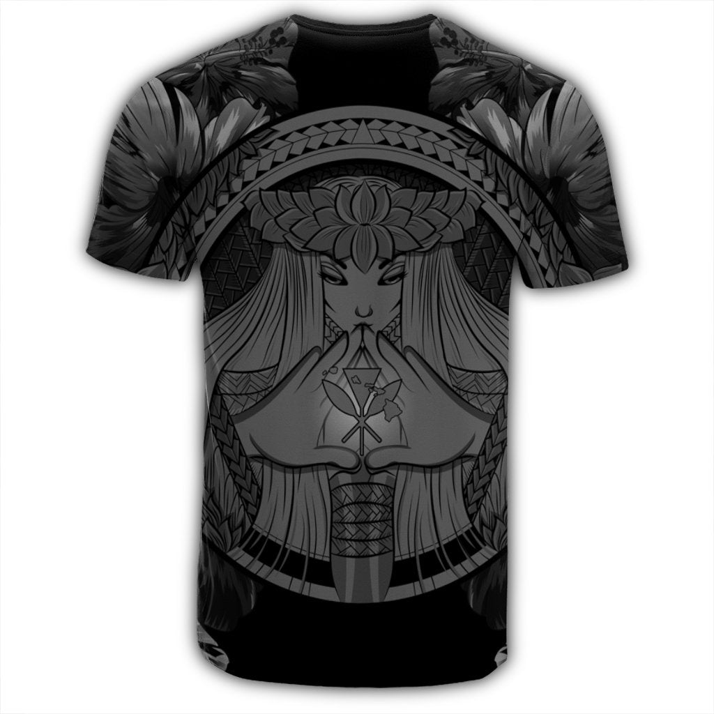 Hawaiian Map Madame Pele Polynesian T Shirt Gray - Polynesian Pride