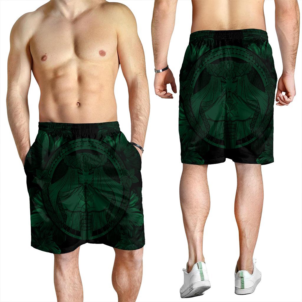 Hawaiian Map Madame Pele Polynesian Men's Shorts Green AH - Polynesian Pride