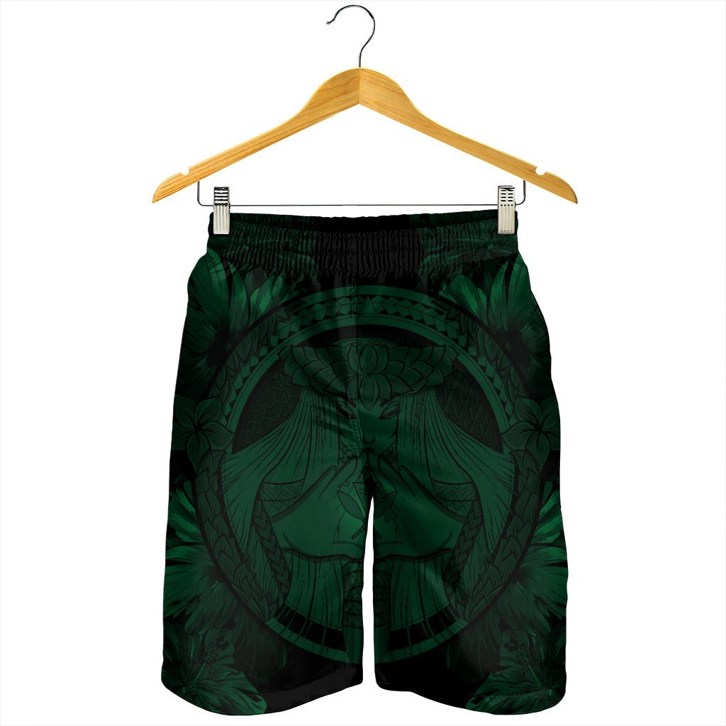 Hawaiian Map Madame Pele Polynesian Men's Shorts Green AH - Polynesian Pride