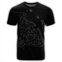 Hawaiian Map Manta Ray Gray Polynesian T Shirt - Polynesian Pride