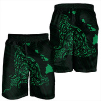 Hawaiian Map Manta Ray Green Polynesian Men's Shorts - AH - Polynesian Pride