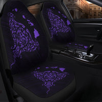 Hawaiian Map Manta Ray Purple Polynesian Car Seat Covers - AH - Polynesian Pride
