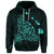 Custom Hawaiian Map Manta Ray Turquoise Polynesian Hoodie - Polynesian Pride