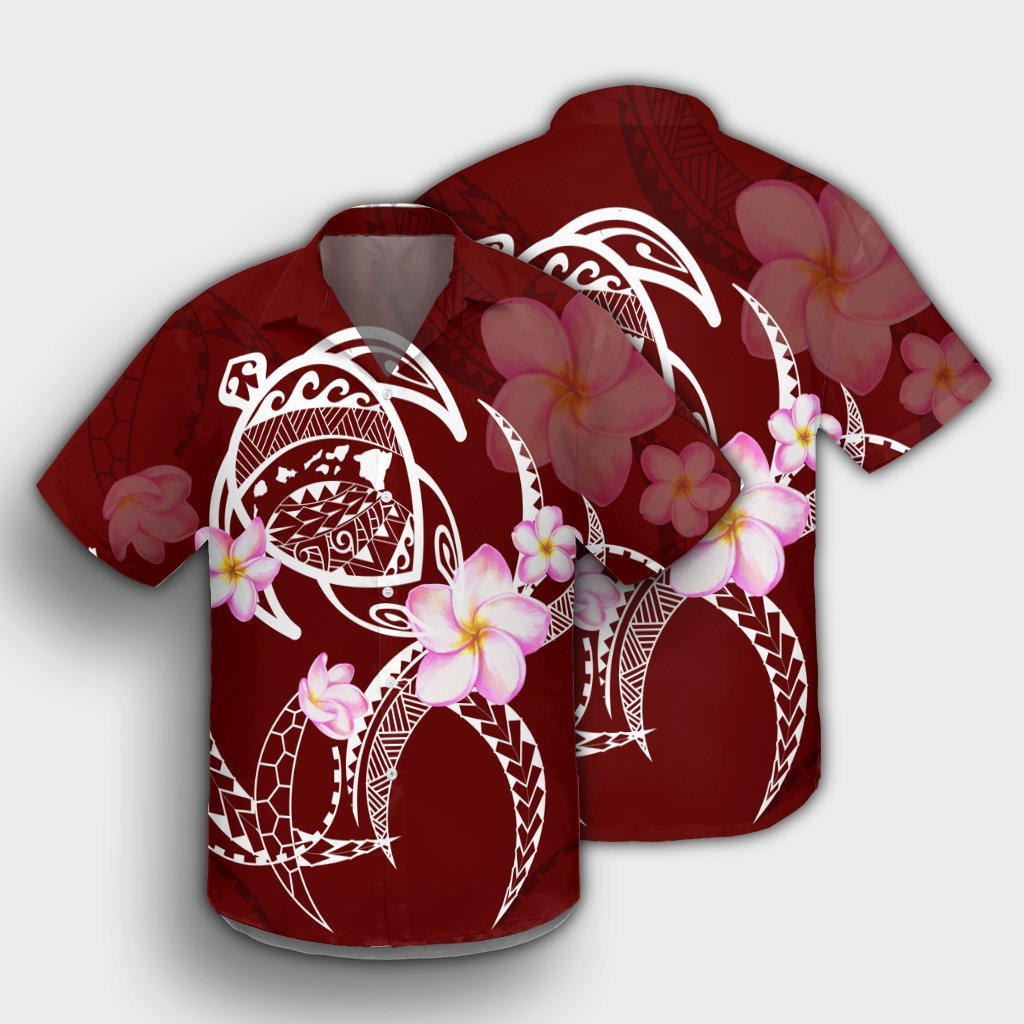 Hawaiian Map Plumeria Turtle Swim Polynesian Hawaiian Shirt - AH - Polynesian Pride