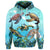 Custom Hawaiian Map Sea Turtles Ocean Polynesian Hoodie - Polynesian Pride