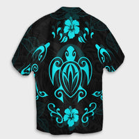 Hawaiian Map Turtle Dolphin With Plumeria Hawaiian Shirt - AH - Polynesian Pride