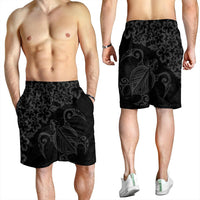 Hawaiian Map Turtle Hibiscus Kanaka Polynesian Men's Shorts - Gray - AH - Polynesian Pride
