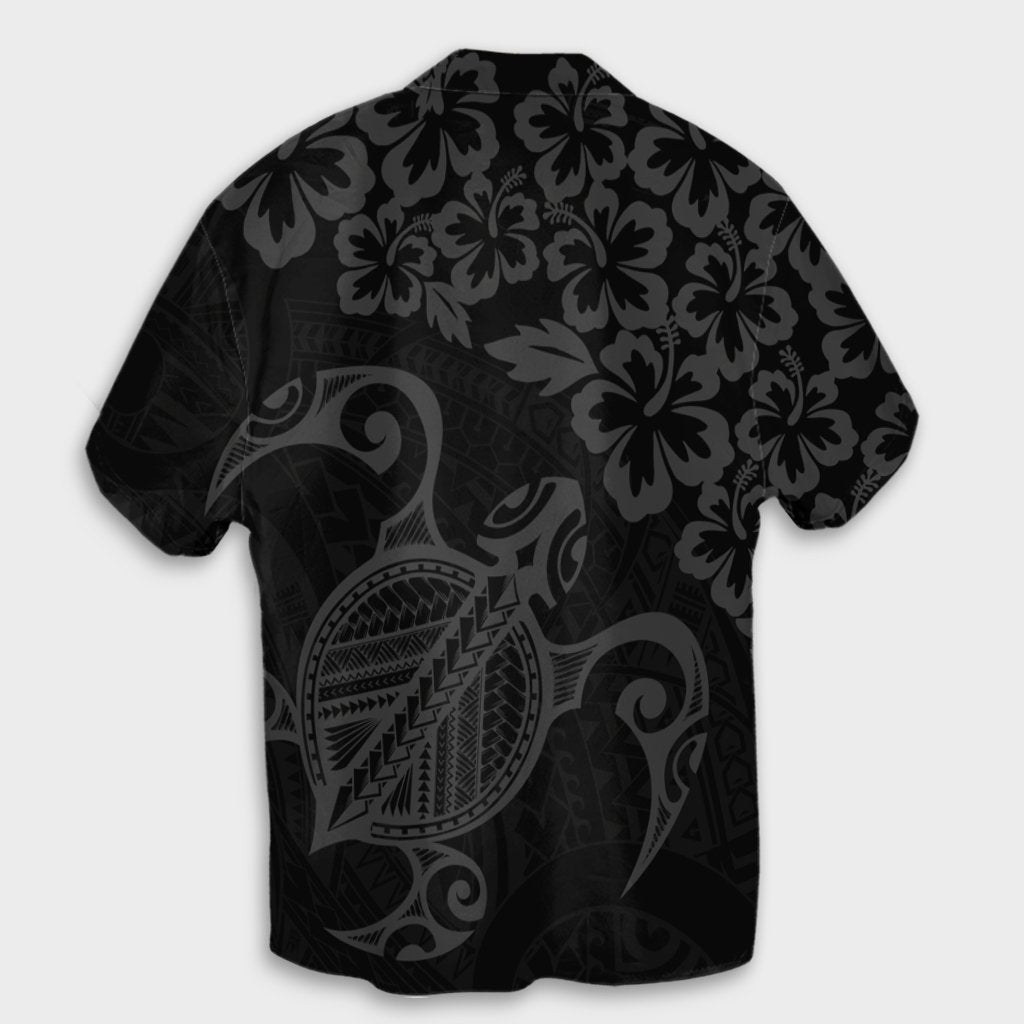 Hawaiian Map Turtle Hibiscus Kanaka Polynesian Hawaiian Shirt - Gray - AH - Polynesian Pride