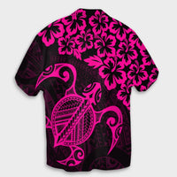 Hawaiian Map Turtle Hibiscus Kanaka Polynesian Hawaiian Shirt - Pink - AH - Polynesian Pride