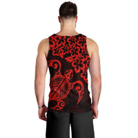 Hawaiian Map Turtle Hibiscus Kanaka Polynesian Tank Top - Red - AH - Polynesian Pride