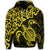 Hawaiian Map Turtle Hibiscus Kanaka Polynesian Hoodie Yellow - Polynesian Pride