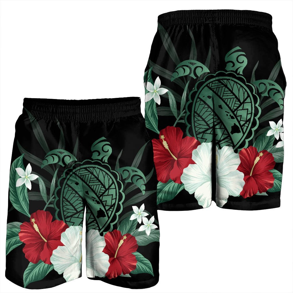 Hawaiian Map Turtle Hibiscus Polynesian Men's Shorts - AH - Polynesian Pride
