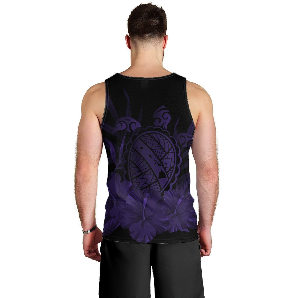 Hawaiian Map Turtle Hibiscus Polynesian Tank Top - Purple - AH - Polynesian Pride