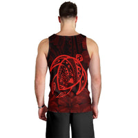 Hawaiian Map Turtle Kanaka Hibiscus Polynesian Tank Top - Red - AH - Polynesian Pride