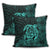 Hawaiian Map Turtle Kanaka Hibiscus Polynesian Pillow Covers - Turquoise - AH - Polynesian Pride