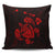 Hawaiian Map Turtle Ohana Hibicus Polynesian Pillow Covers - Red - AH Pillow Covers Black - Polynesian Pride