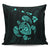 Hawaiian Map Turtle Ohana Hibicus Polynesian Pillow Covers - Turquoise - AH Pillow Covers Black - Polynesian Pride