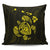 Hawaiian Map Turtle Ohana Hibicus Polynesian Pillow Covers - Yellow - AH Pillow Covers Black - Polynesian Pride