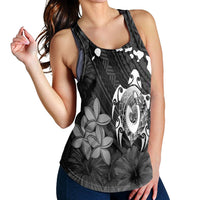 Hawaiian Map Turtle Plumeria Hibiscus Fish Hook Polynesian Racerback Tank - AH - Polynesian Pride