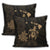 Hawaiian Map Turtle Plumeria Hibiscus Fish Hook Polynesian Pillow Covers Gold - AH - Polynesian Pride