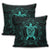 Hawaiian Map Turtle Wave Polynesian Pillow Covers Turquoise - AH - Polynesian Pride