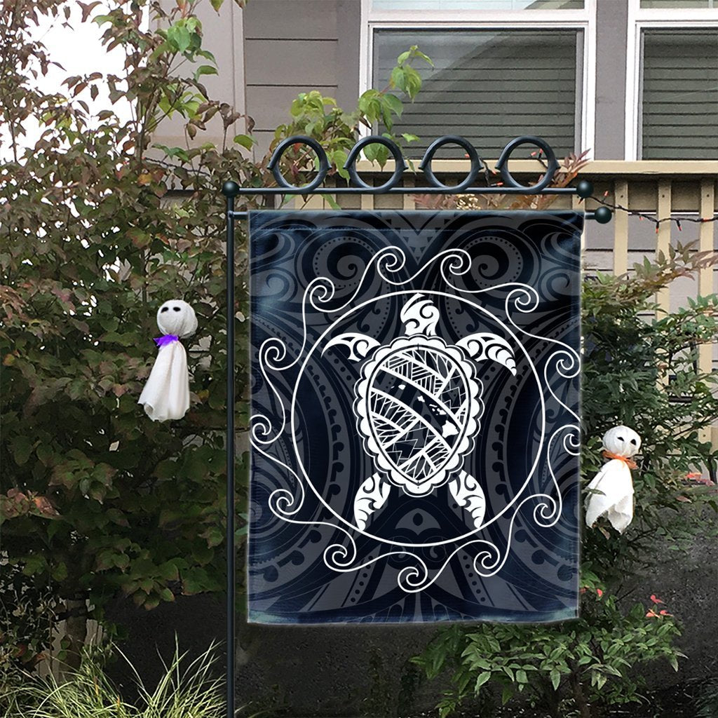 Hawaiian Map Turtle Wave Polynesian Flag White - AH - Polynesian Pride