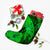 Hawaiian Map Whale Swim Hibiscus Polynesian Christmas Stocking - Green - AH - Polynesian Pride