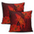 Hawaiian Map Whale Swim Hibiscus Polynesian Pillow Covers - Red - AH - Polynesian Pride