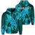 Custom Hawaiian Map Whale Swim Hibiscus Polynesian Hoodie Turquoise Unisex Art - Polynesian Pride