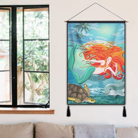Hawaiian Mermaid Turtle Dolphin Polynesian Hanging Poster - AH - Polynesian Pride