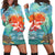 Hawaiian Mermaid Turtle Dolphin Polynesian Hoodie Dress - AH Black - Polynesian Pride