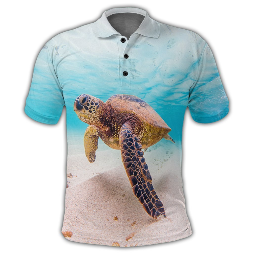 Hawaiian Ocean Picture Polo Shirt - Polynesian Pride