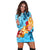 Hawaiian Ocean Turtle Plumeria And Hibiscus Polynesian Hoodie Dress - AH - Polynesian Pride