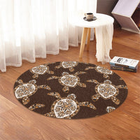 Hawaiian Old School Turtle Round Carpet - AH - Polynesian Pride