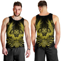 Hawaiian Owl Hibiscus Plumeria Polynesian Tank Top - Yellow - AH - Polynesian Pride