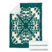 Hawaiian Palm Tree Quilt Tradition Turquoise Premium Blankets - AH - Polynesian Pride