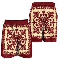 Hawaiian Palm Tree Quilt Vintage Men's Shorts - AH - Polynesian Pride