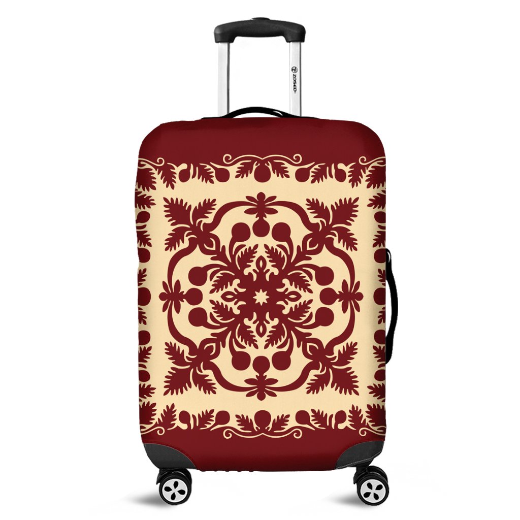 Hawaiian Palm Tree Quilt Vintage Luggage Covers - AH Black - Polynesian Pride