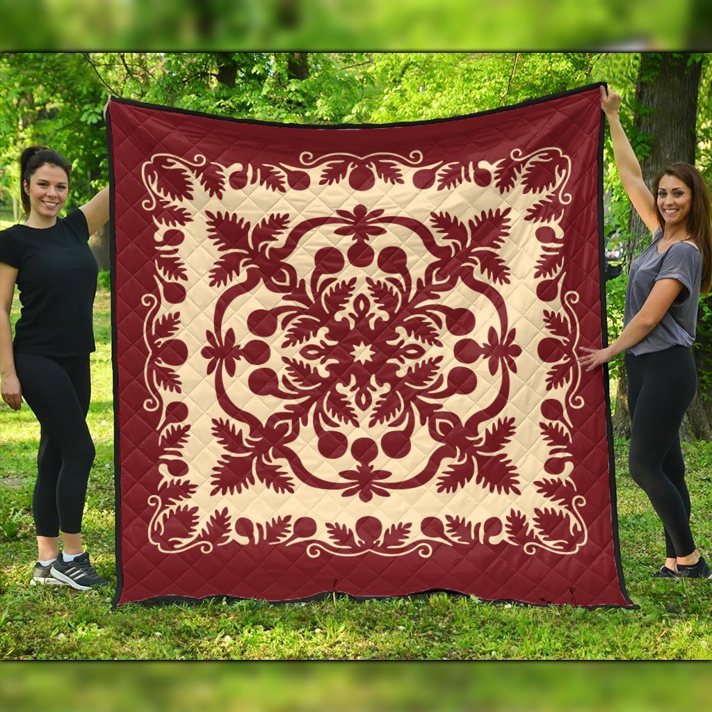 Hawaiian Palm Tree Quilt Vintage Premium Quilts - AH Black - Polynesian Pride